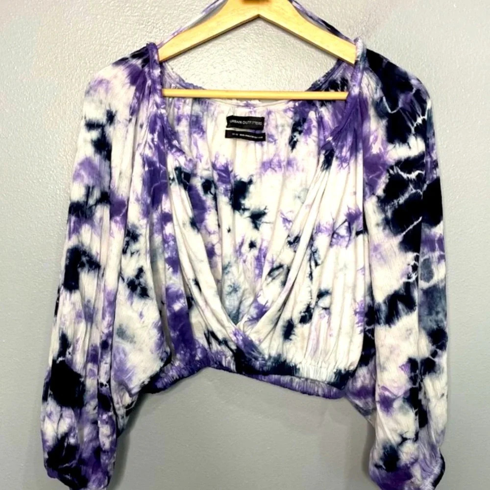 Urban Outfitters Women's Storm Tie Dye Surplice Top Size MEDIUM